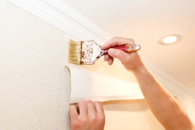 Pose de papier peint aux Écorces — revêtements muraux et toiles de verre